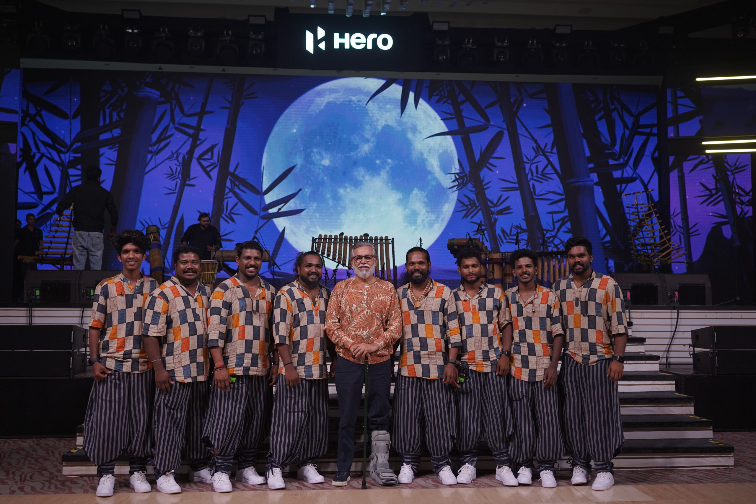 Bamboo band performing at a corporate event in Kochi
