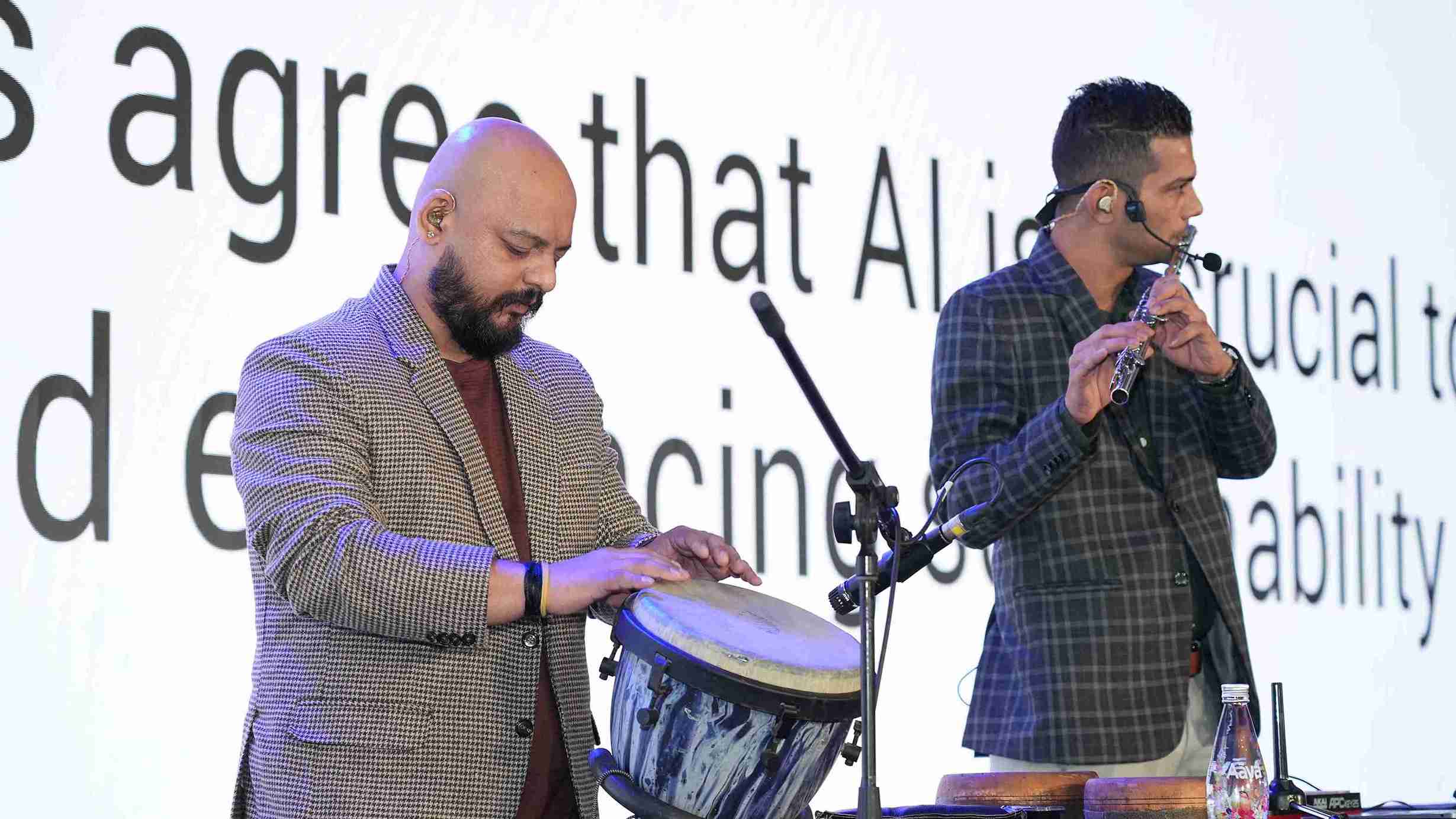 Clive and Rahul performing at a corporate event in Mumbai Clive and Rahul performing at a corporate event in Mumbai