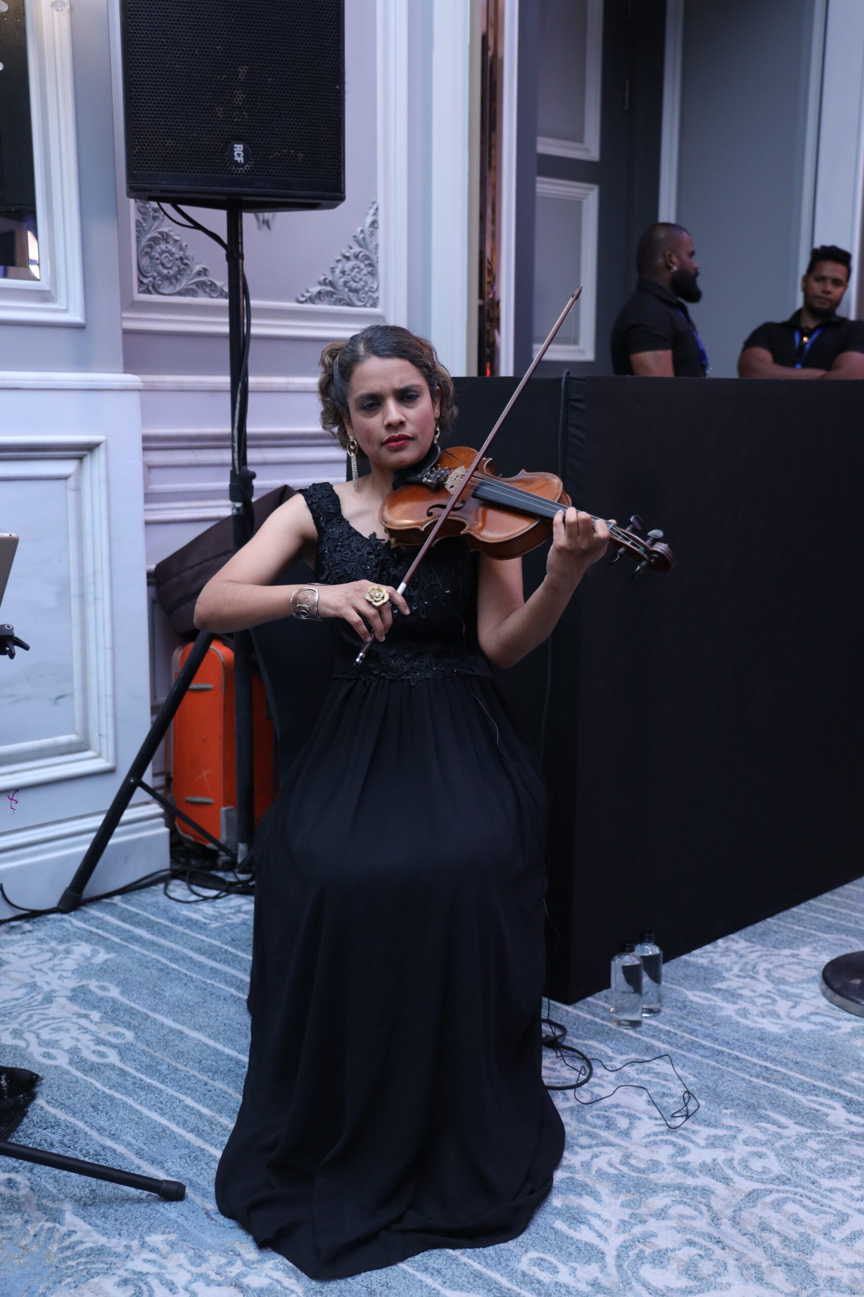 Violinist Dielle at an awards and gala night for a corporate event in Pune