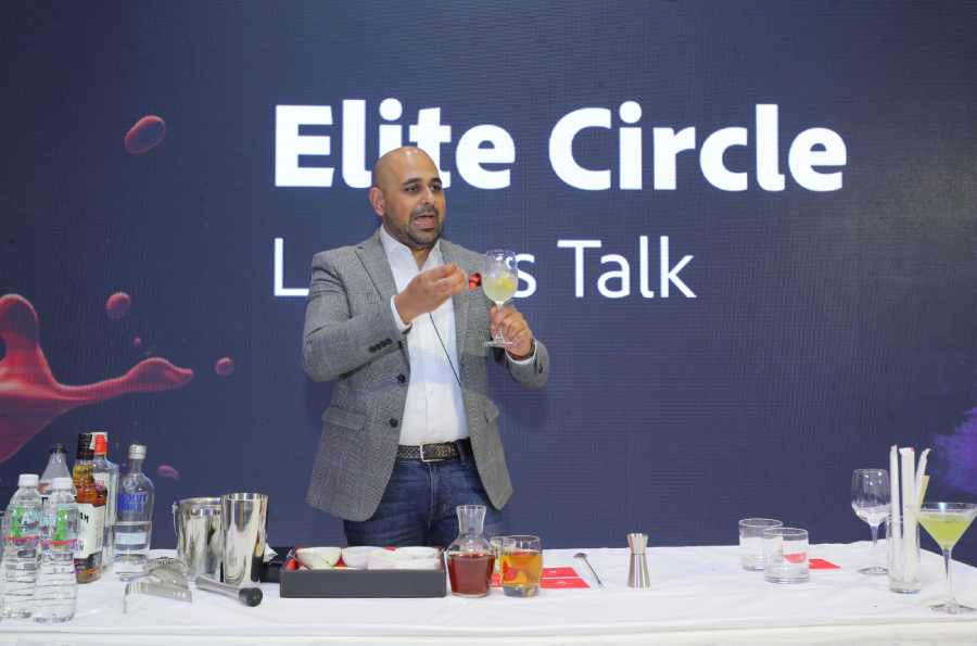 Sommelier Gagan Sharma doing a session on mixology at a product launch in Delhi