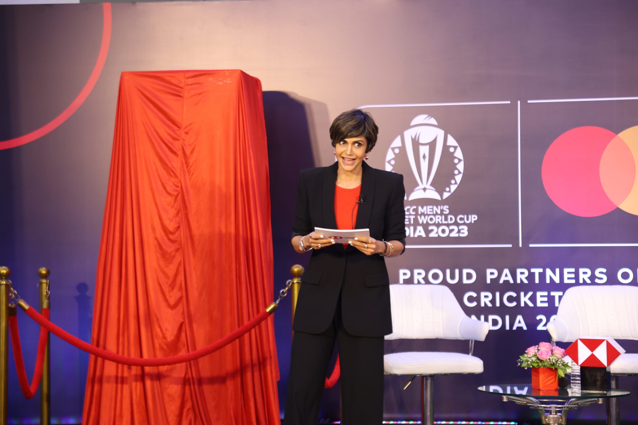 Mandira Bedi as a moderator at a corporate event in Mumbai