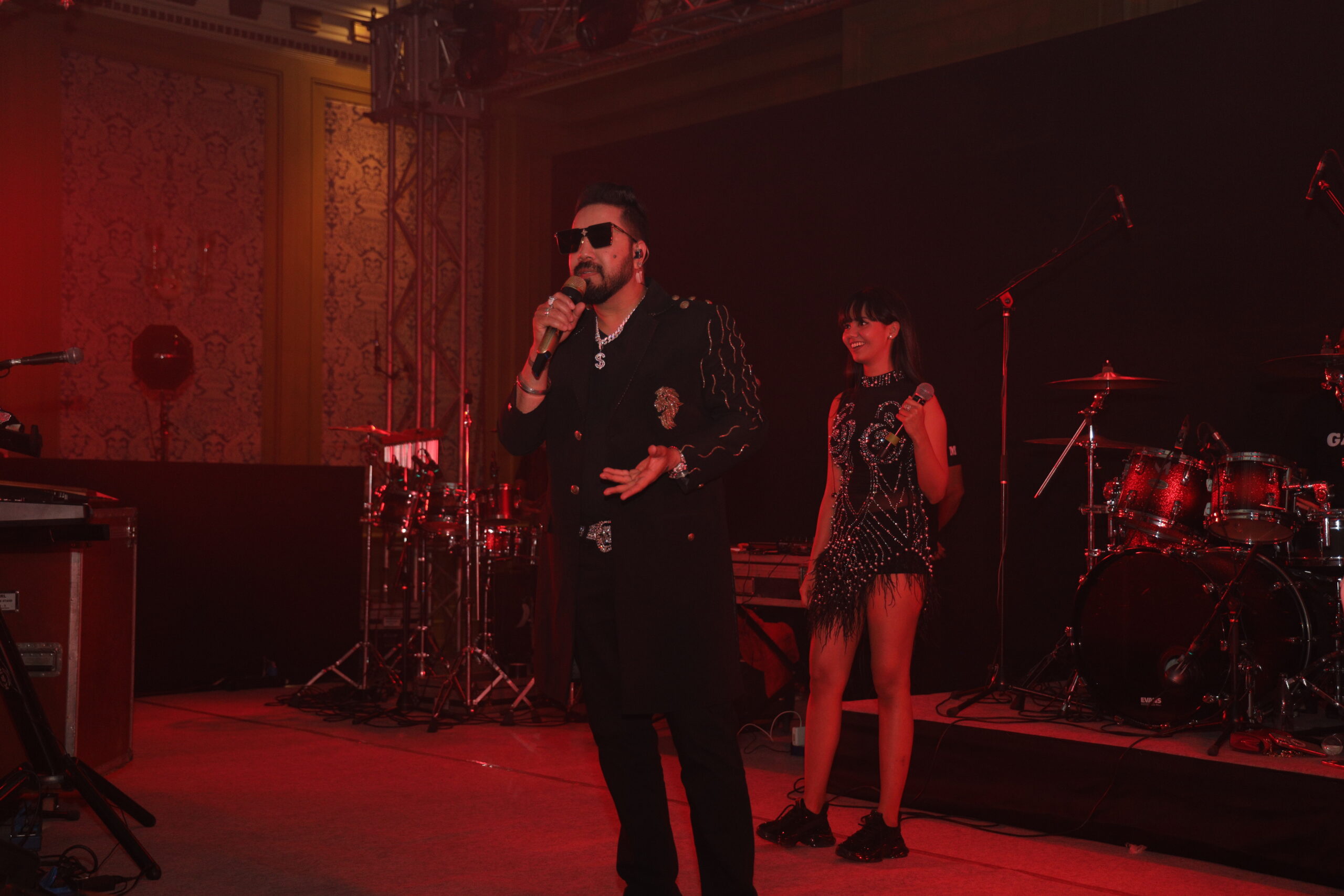 Mika Singh performing at a distributors event in Udaipur