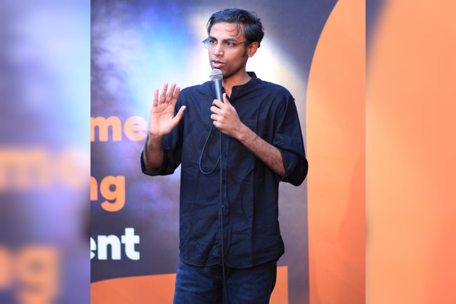 Biswa Kalyan Rath performing at a corporate event in Bangalore