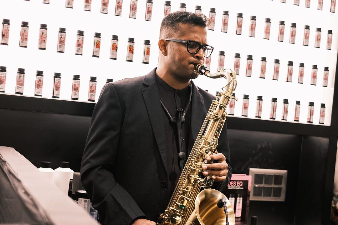 Saxophonist George Hull performing at a corporate Event in Hyderabad