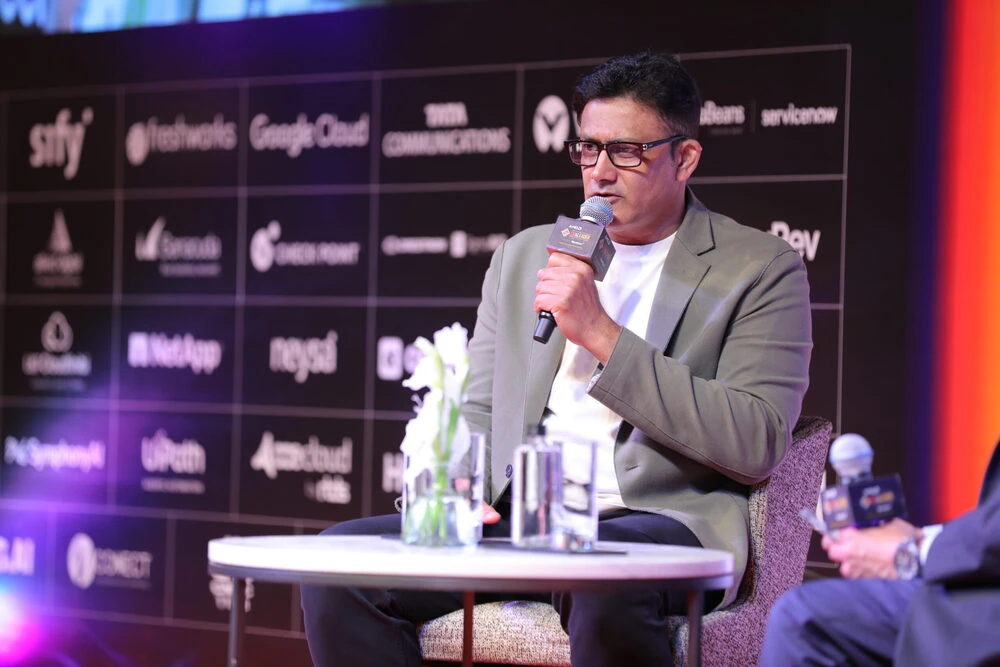 Anil Kumble as a guest speaker at a corporate event in Pune Anil Kumble as a guest speaker at a corporate event in Pune