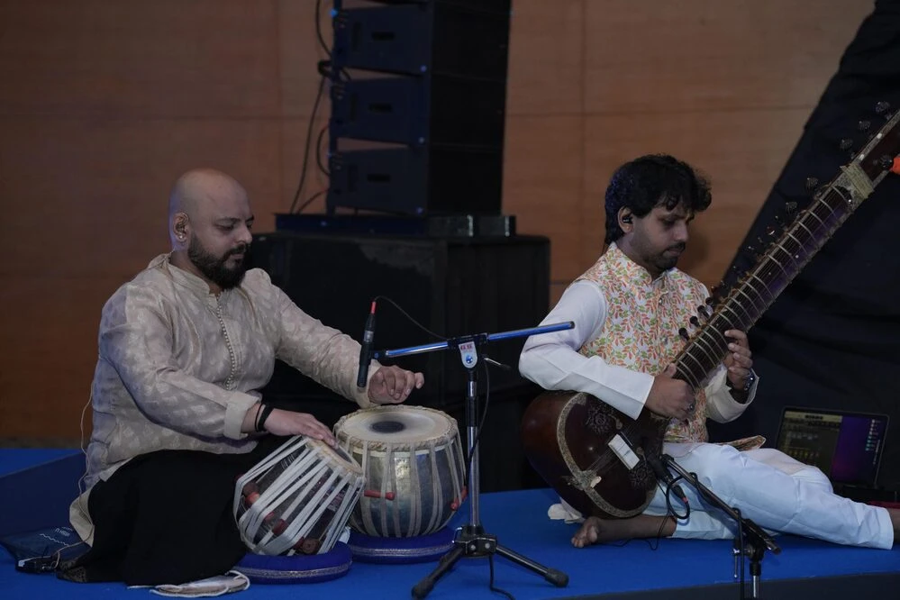 Sitarist Prasad Rahane performing at a corporate event in Mumbai Sitarist Prasad Rahane performing at a corporate event in Mumbai