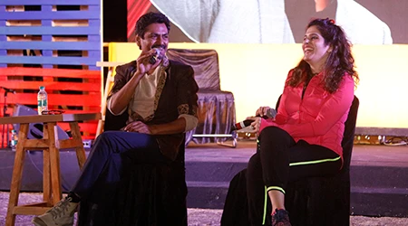 Nawazuddin Siddiqui as a guest speaker at a corporate event in Nashik