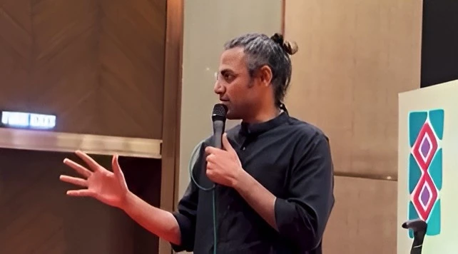 Biswa Kalyan Rath performing at a corporate event in Vadodara