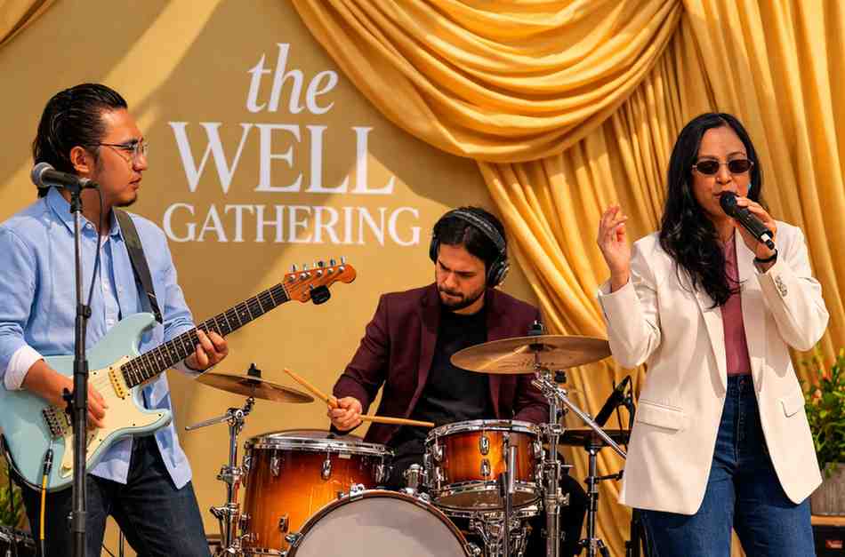 Singer Aneesha Das performing at a corporate event in Delhi