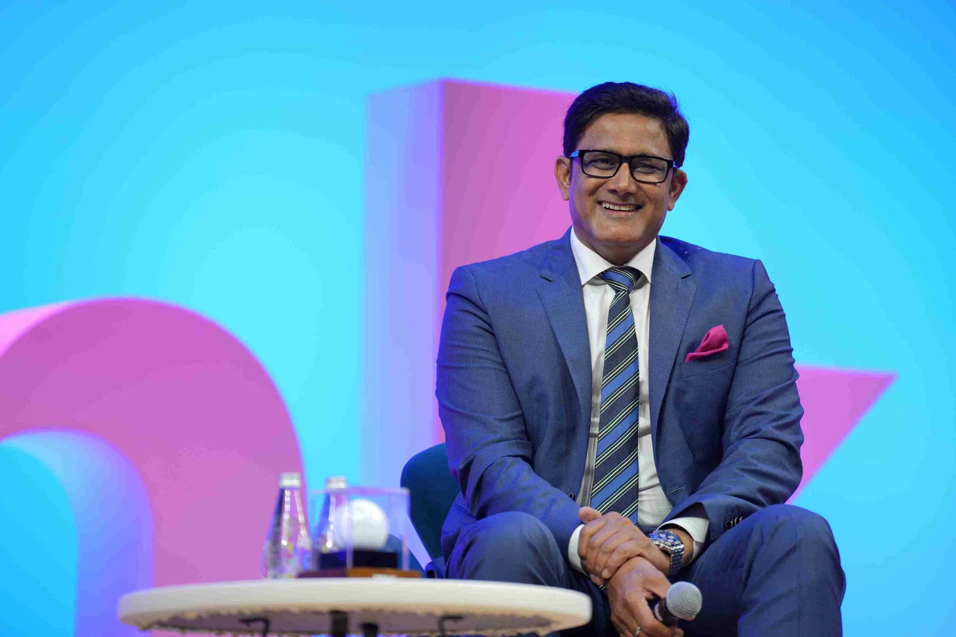 Anil Kumble as a guest speaker at a corporate event in Mumbai Anil Kumble as a guest speaker at a corporate event in Mumbai