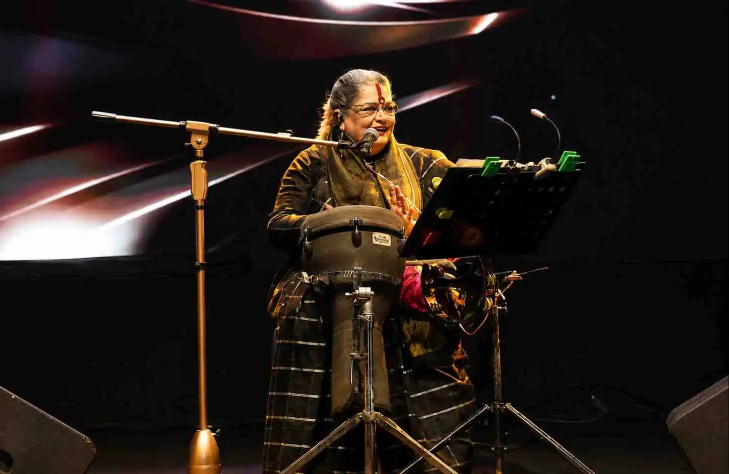 Usha Uthup performing at a corporate event in Indore