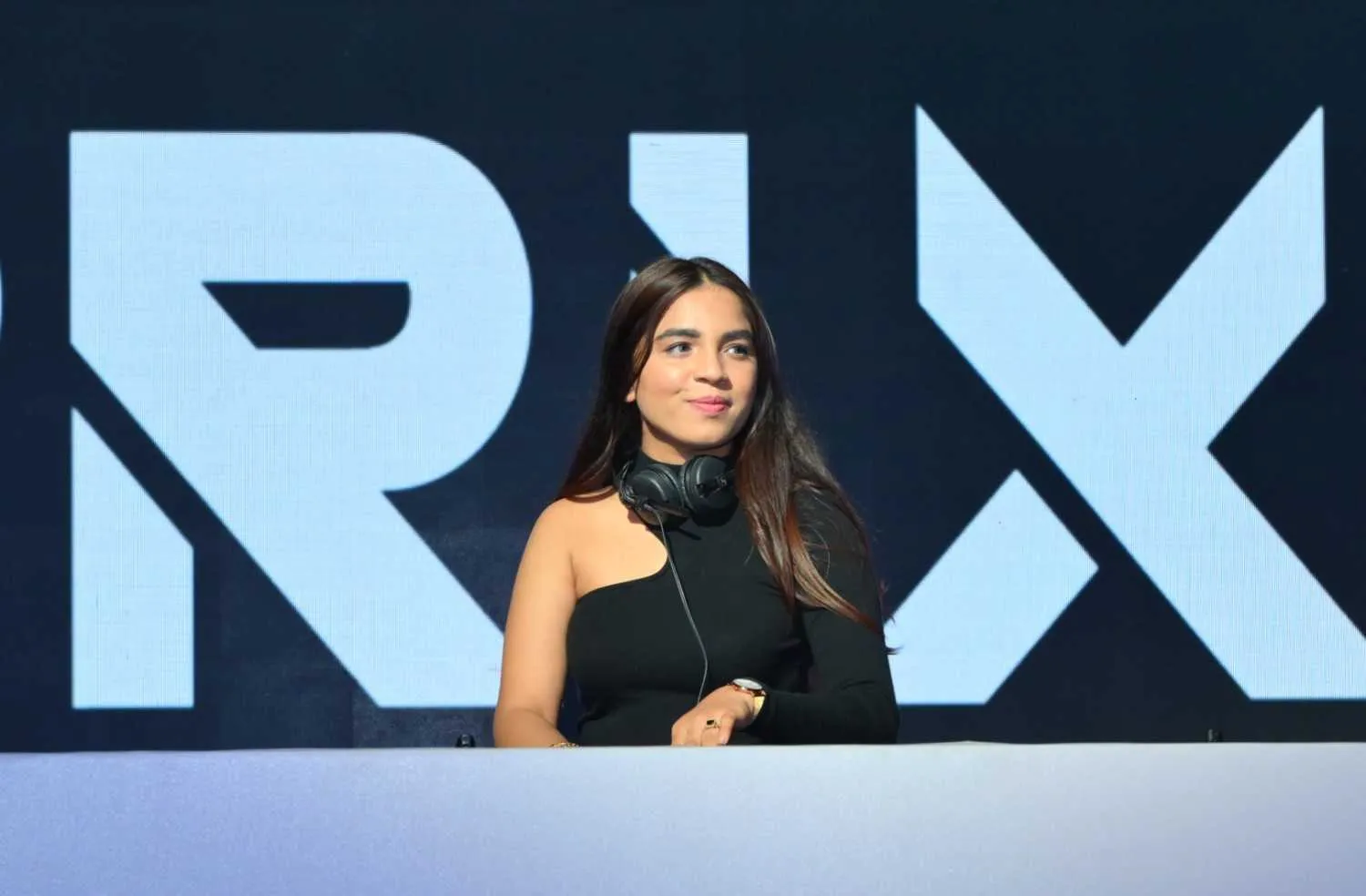 DJ Prixi performing at a corporate event in Mumbai