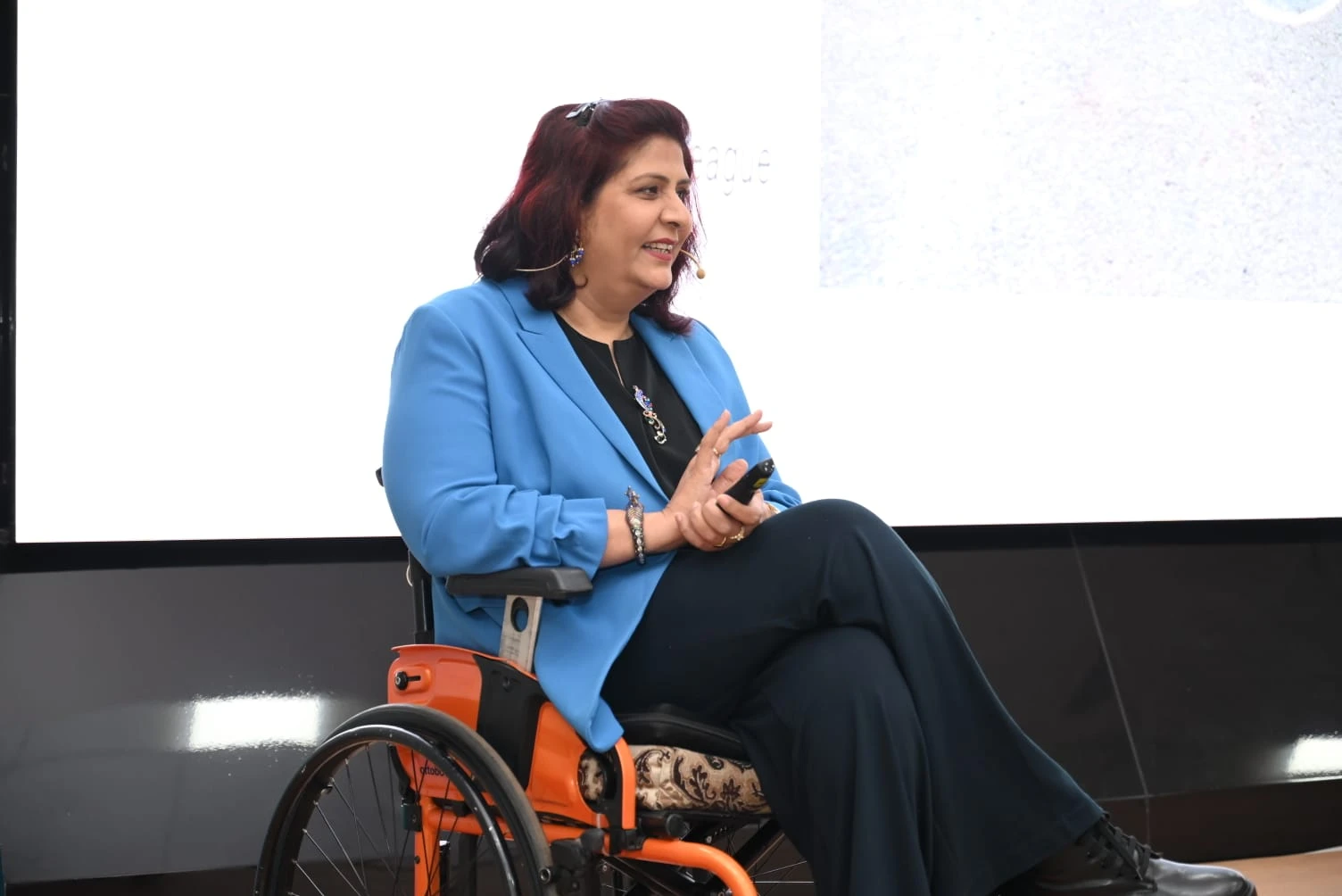 Deepa Malik as a guest speaker at a corporate event in Goa