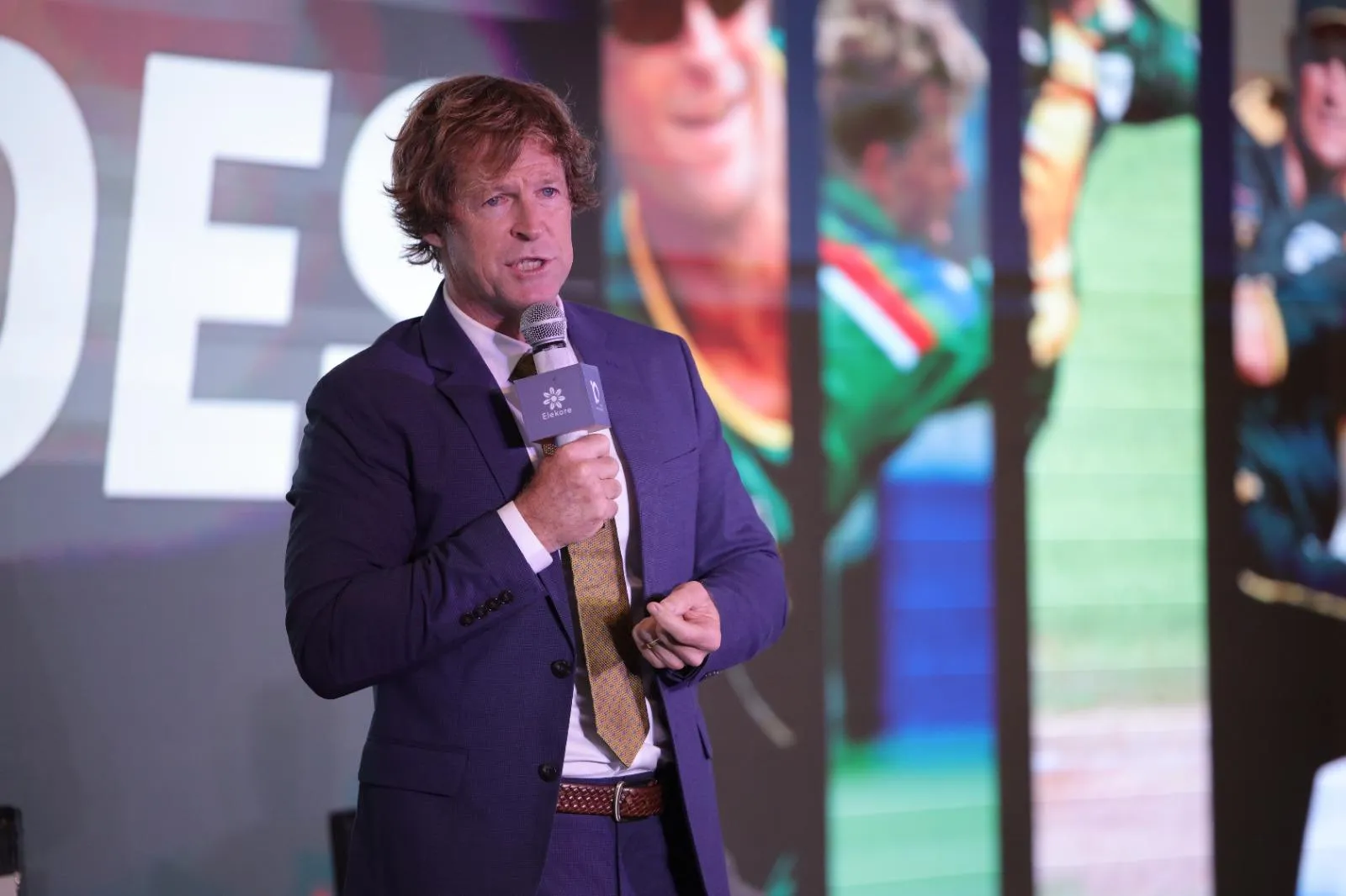 Jonty Rhodes as a guest speaker at a corporate event in Delhi