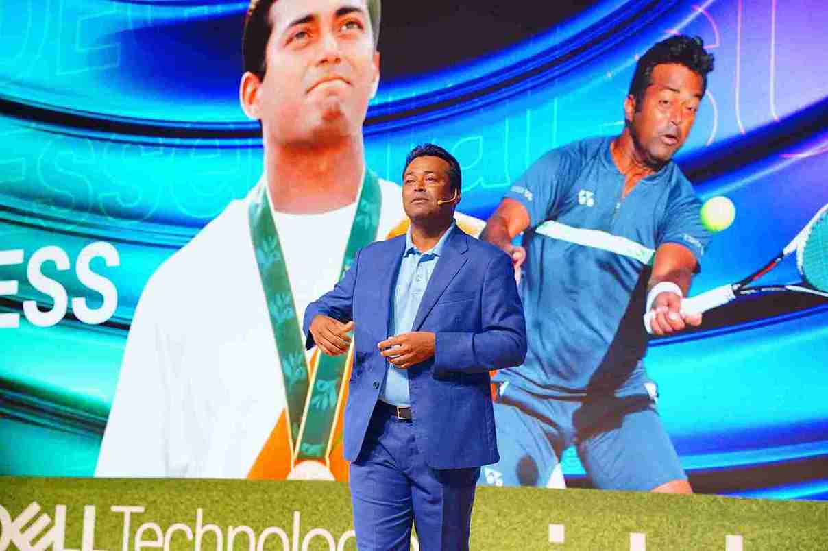 Leander Paes as a guest speaker at a corporate event in Goa