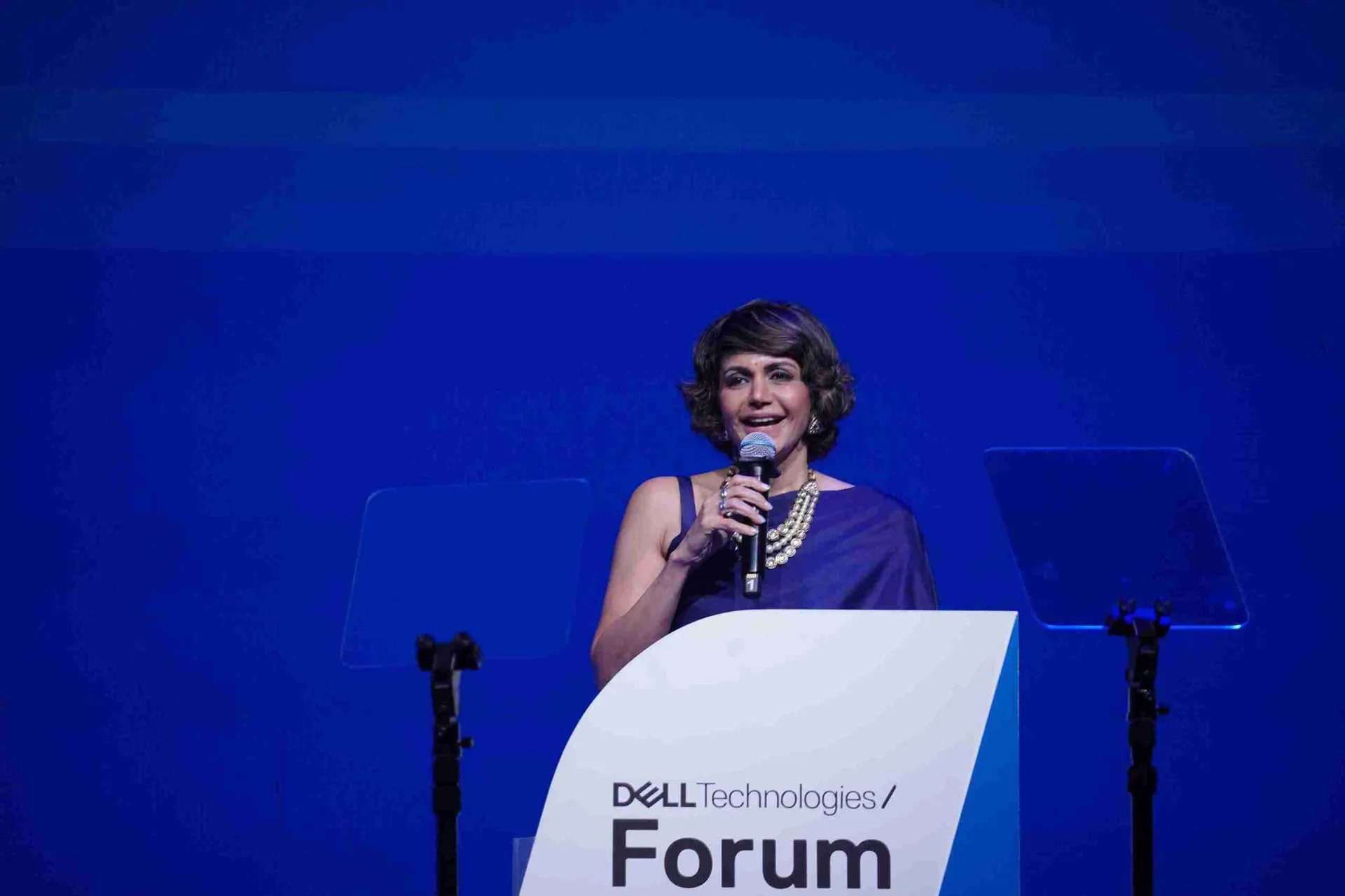 Mandira Bedi hosting hosting a corporate event in Bangalore