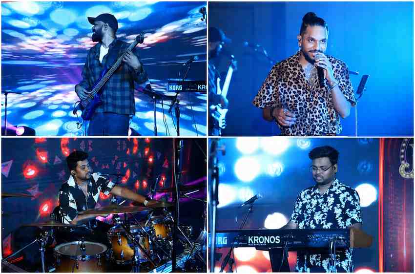 Nakshatra Band performing at a corporate event in Hyderabad