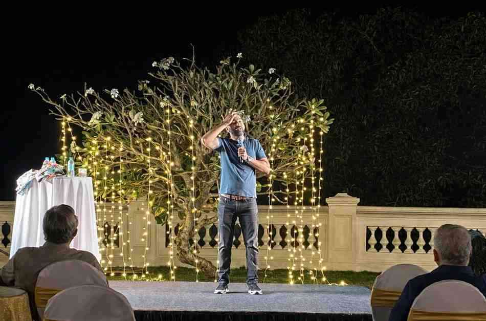 Comedian Punit Pania performing at a corporate event in Kovalam Comedian Punit Pania performing at a corporate event in Kovalam