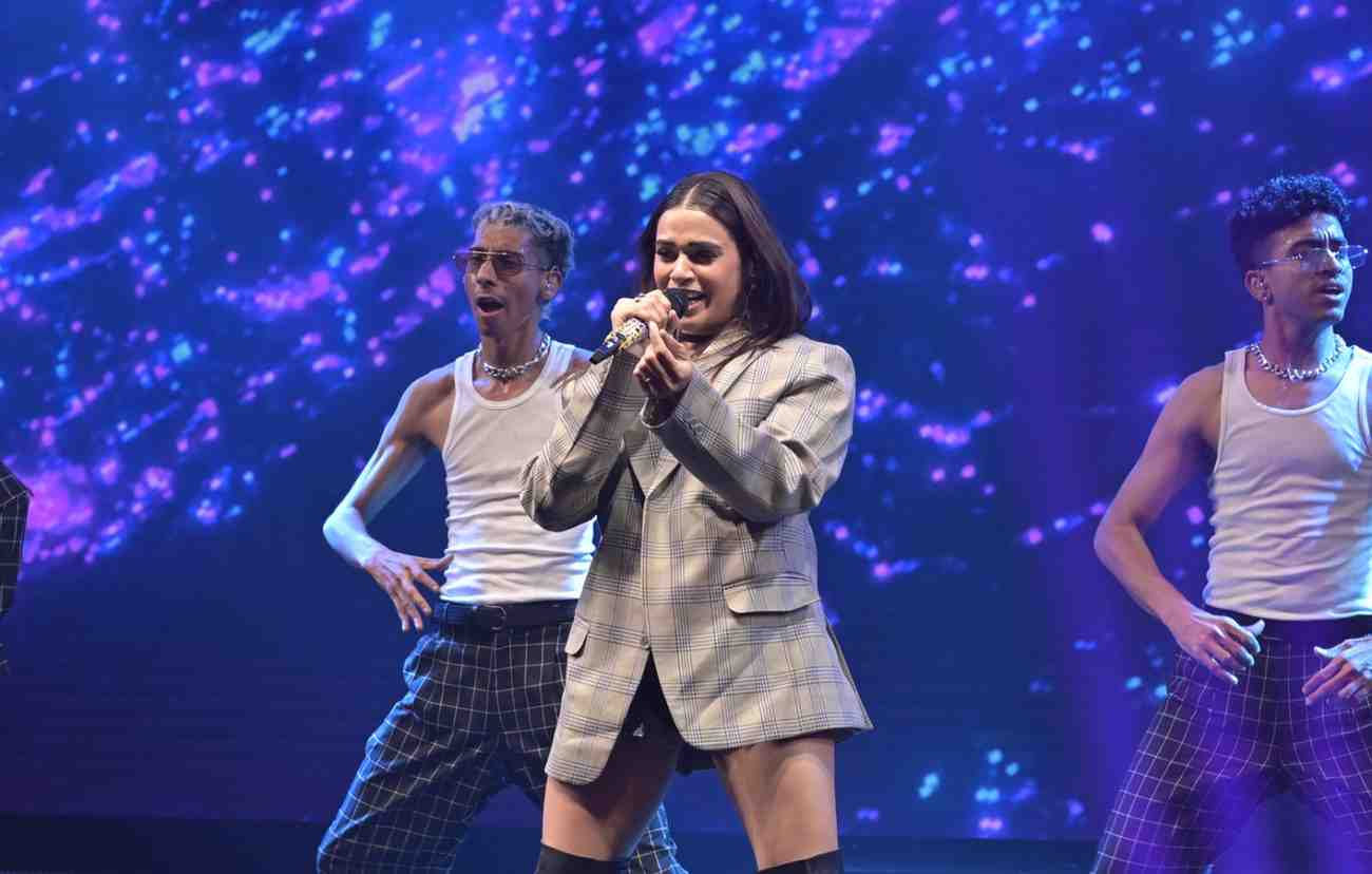 Shalmali Kholgad performing at a corporate event in Goa