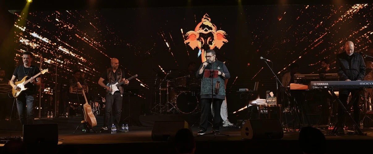 Shankar Ehsaan Loy performing at a Diwali celebration in Dubai Shankar Ehsaan Loy performing at a Diwali celebration in Dubai