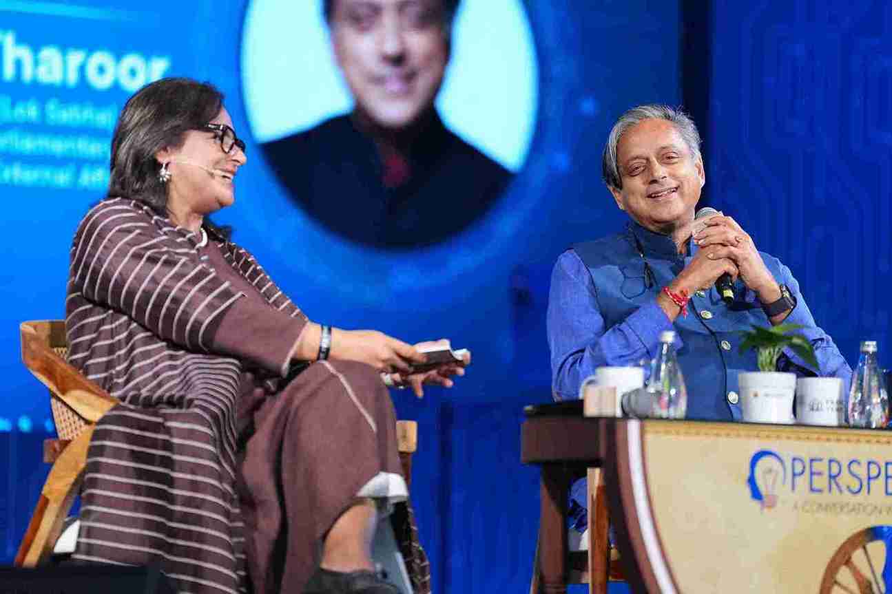 Shashi Tharoor as a guest speaker at a corporate event in Mumbai