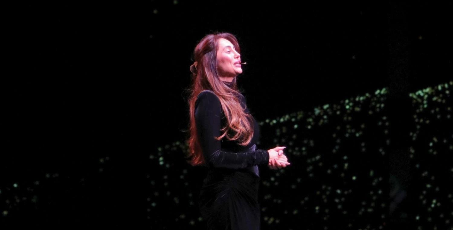 Anusha Dandekar hosting a corporate event in Hyderabad