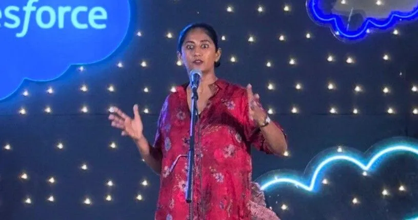 Aiyoo Shraddha performing at a corporate event in Banglore