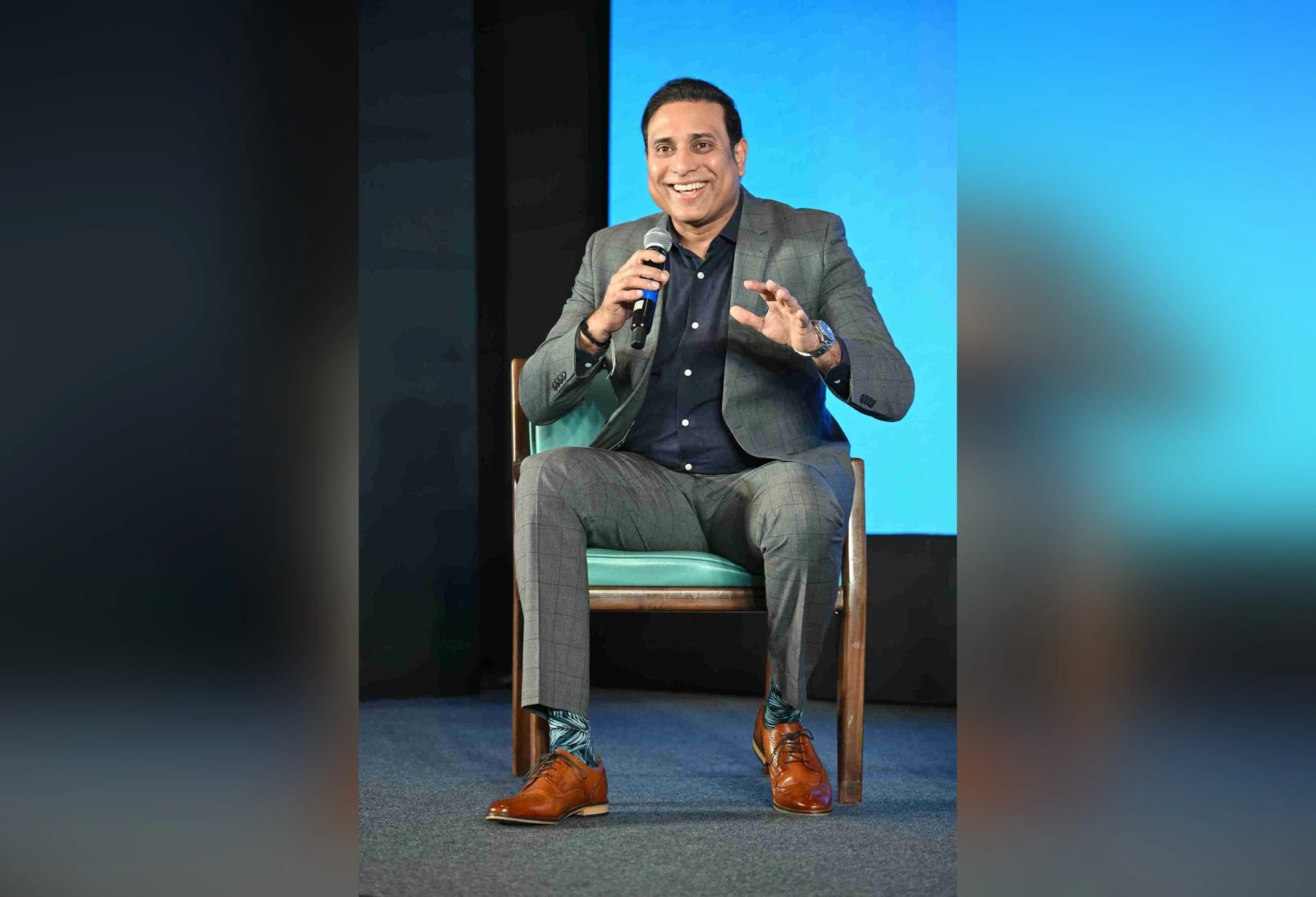 VVS Laxman as a guest speaker at a corporate event in Goa VVS Laxman as a guest speaker at a corporate event in Goa