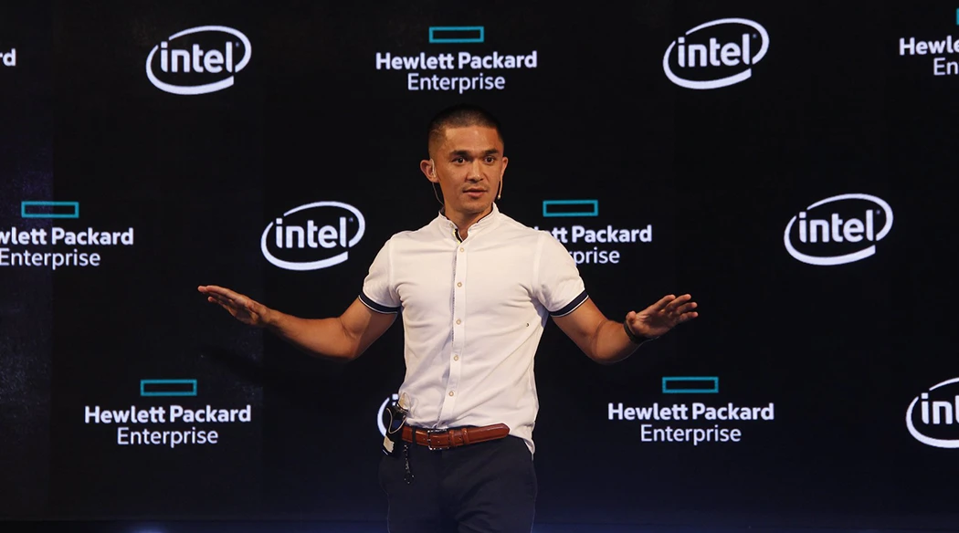 Sunil Chhetri as a guest speaker at a corporate event in Guwahati