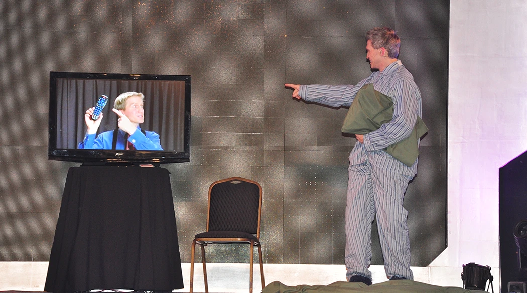 Tony Chapek's interactive media performance for an event for Godrej in Mumbai