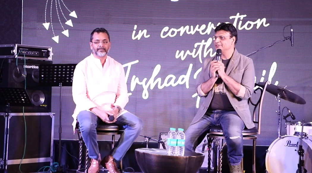 Irshad Kamil performing at a corporate event in Mussoorie