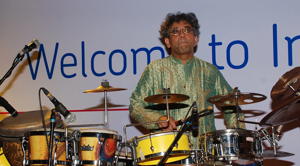 Taufiq Qureshi at an event for SKF bearings in Bangalore