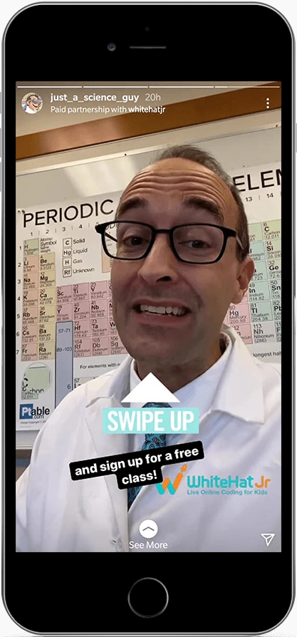 US based influencer & TikToker Phil Cook for a social media campaign for the launch of WhiteHat Jr. USA