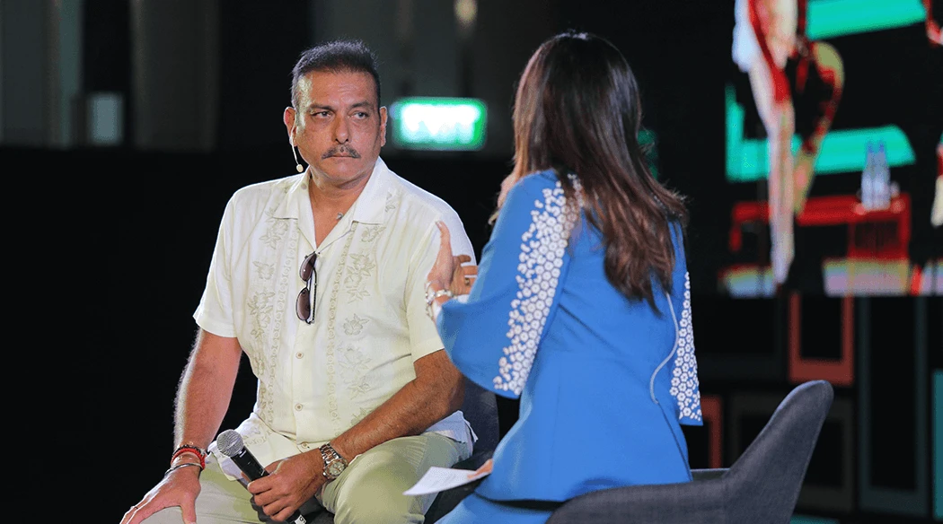 Ravi Shastri as a guest speaker at a corporate event in Phuket