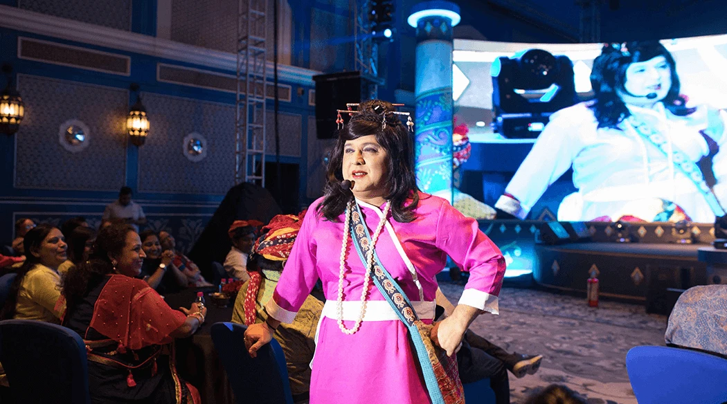 Ali Asgar performing at a corporate event in Jaipur