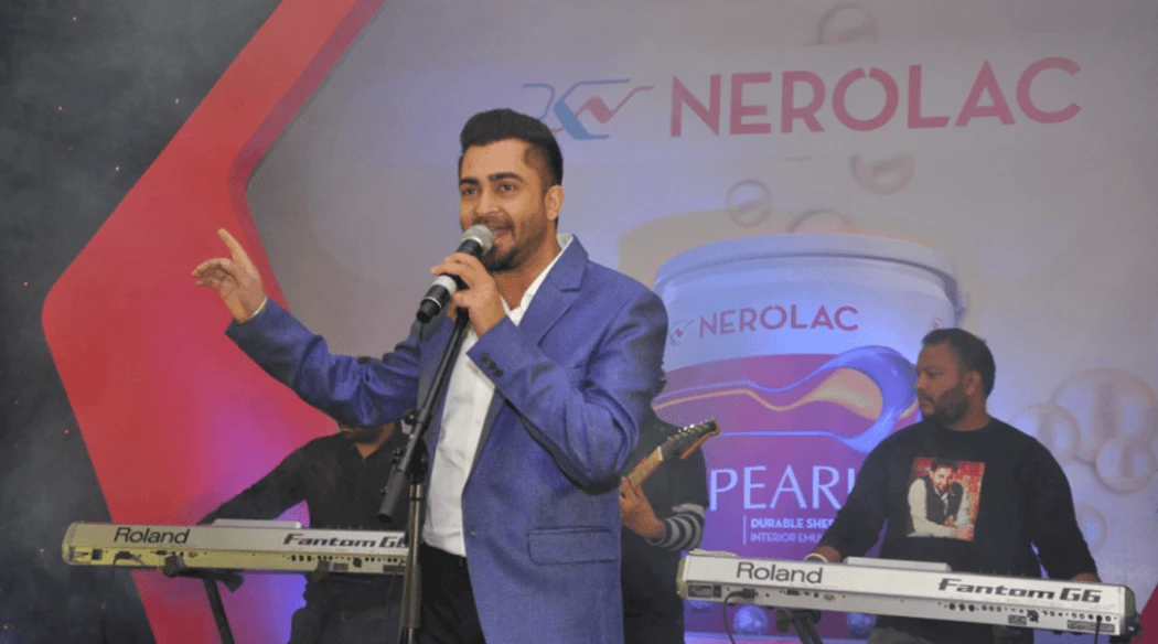 Singer Sharry Mann at an event for Nerolac in Chandigarh