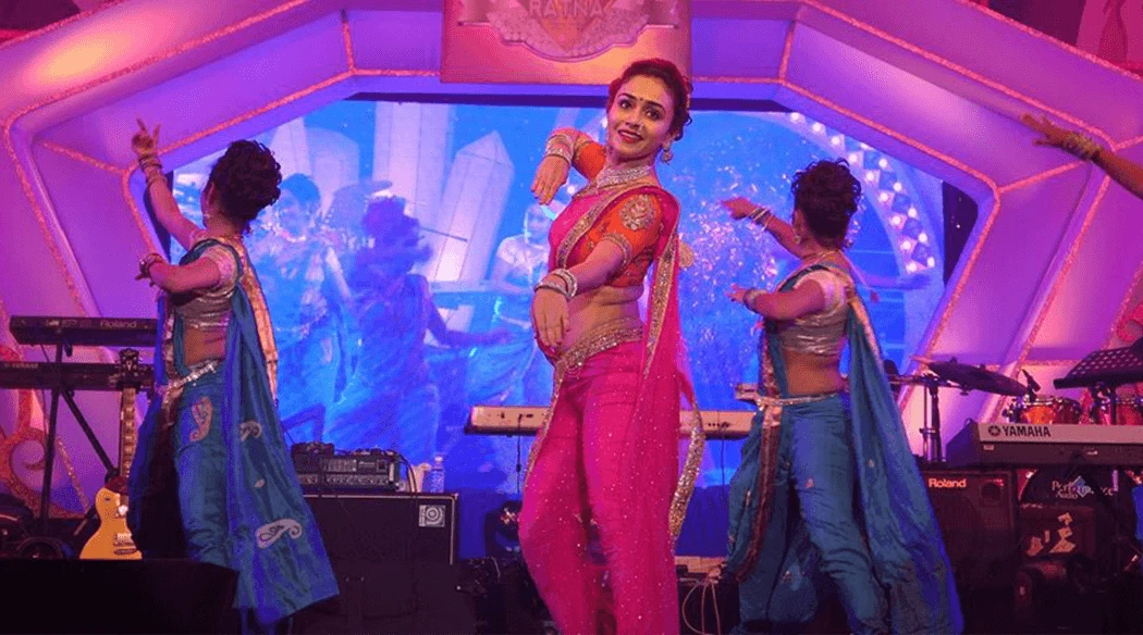 Amruta Khanvilkar performing at a corporate event in Mumbai