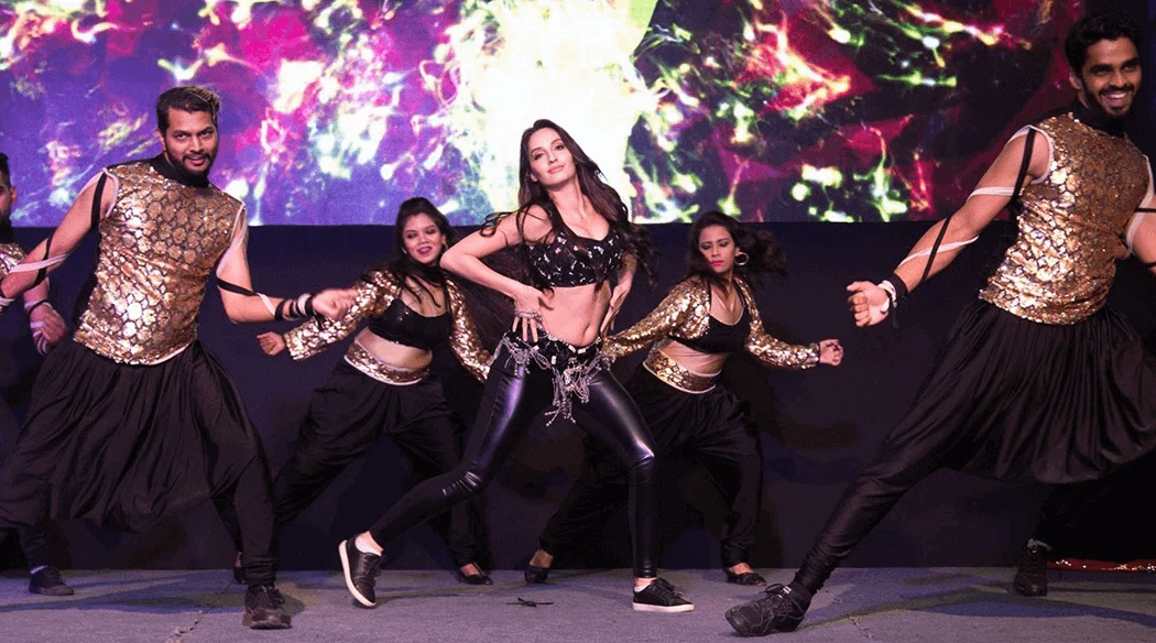 Nora Fatehi performing at an event at a corporate event in Hyderabad