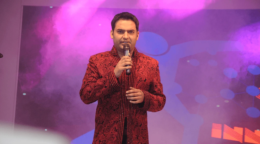 Kapil Sharma performing at a corporate event in Agra