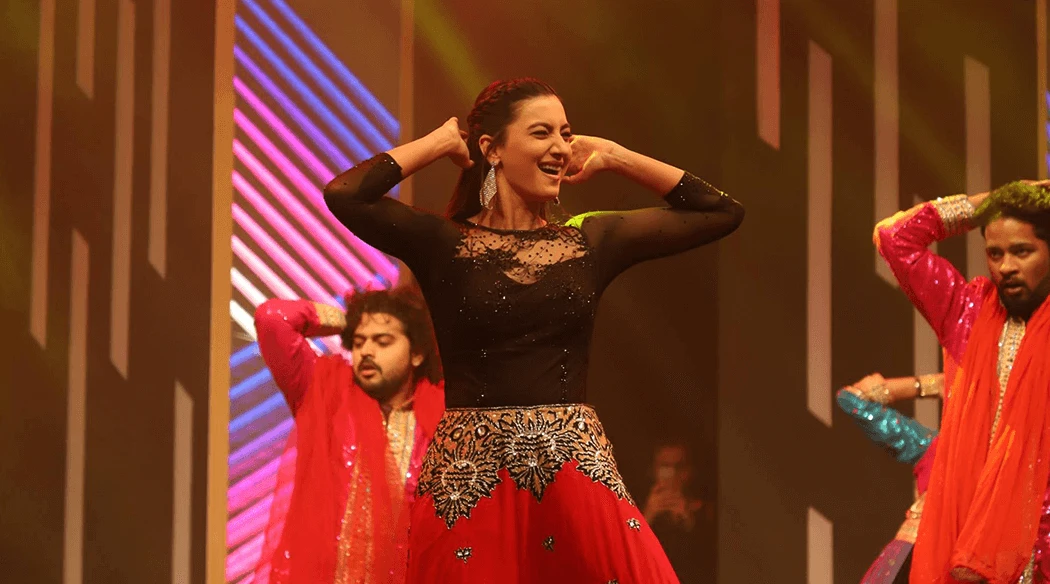 Gauhar Khan performing at a corporate event in Delhi