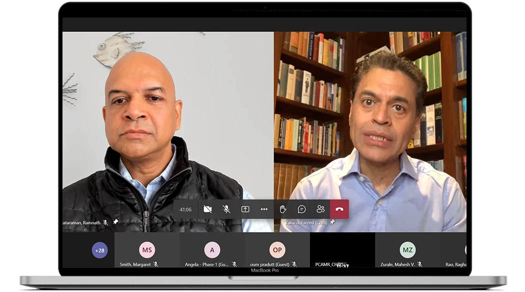 Fareed Zakaria as a guest speaker for a virtual corporate event Fareed Zakaria as a guest speaker for a virtual corporate event