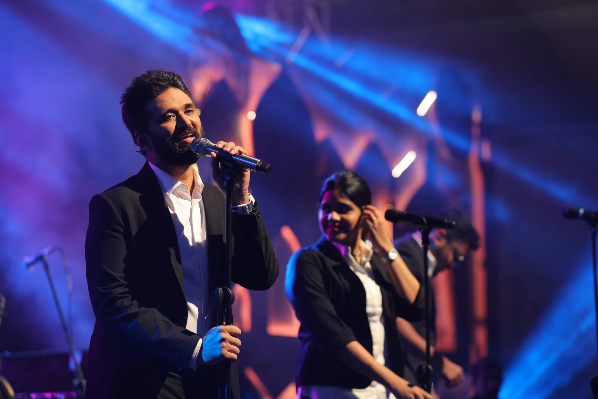 Amit Trivedi performing at a corporate event in Noida