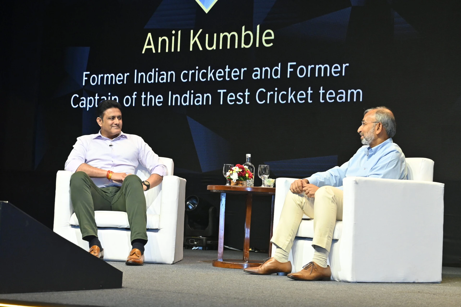 Anil Kumble at a fireside chat at the ‘All India Partners Meet’ for a corporate in Goa Anil Kumble at a fireside chat at the ‘All India Partners Meet’ for a corporate in Goa