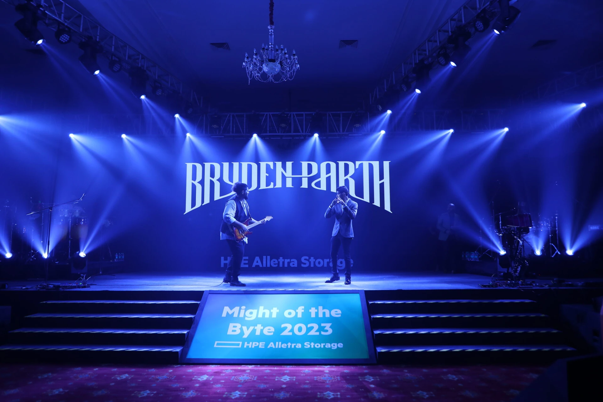 Bryden and Parth performing for a corporate event in Kovalam