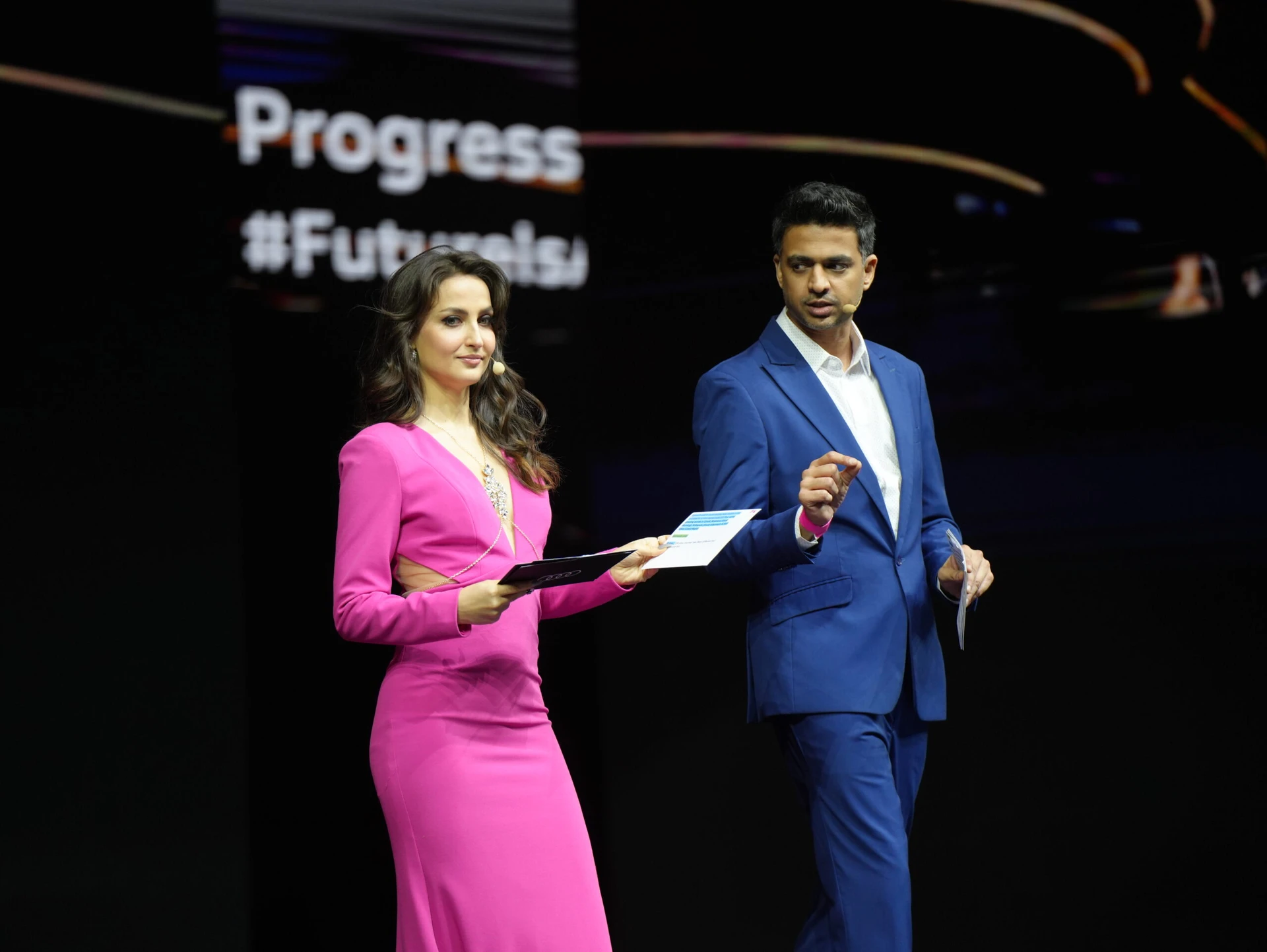 Elli Avram and Rohan Joshi hosting a corporate event in Mumbai