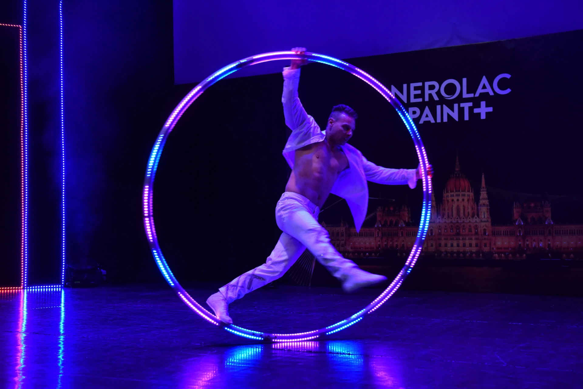 LED Wheel performing at a corporate event in Budapest