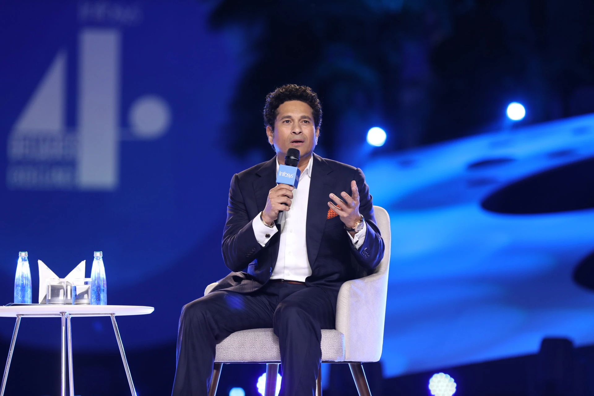 Sachin Tendulkar as a guest speaker at a corporate event in Bangalore