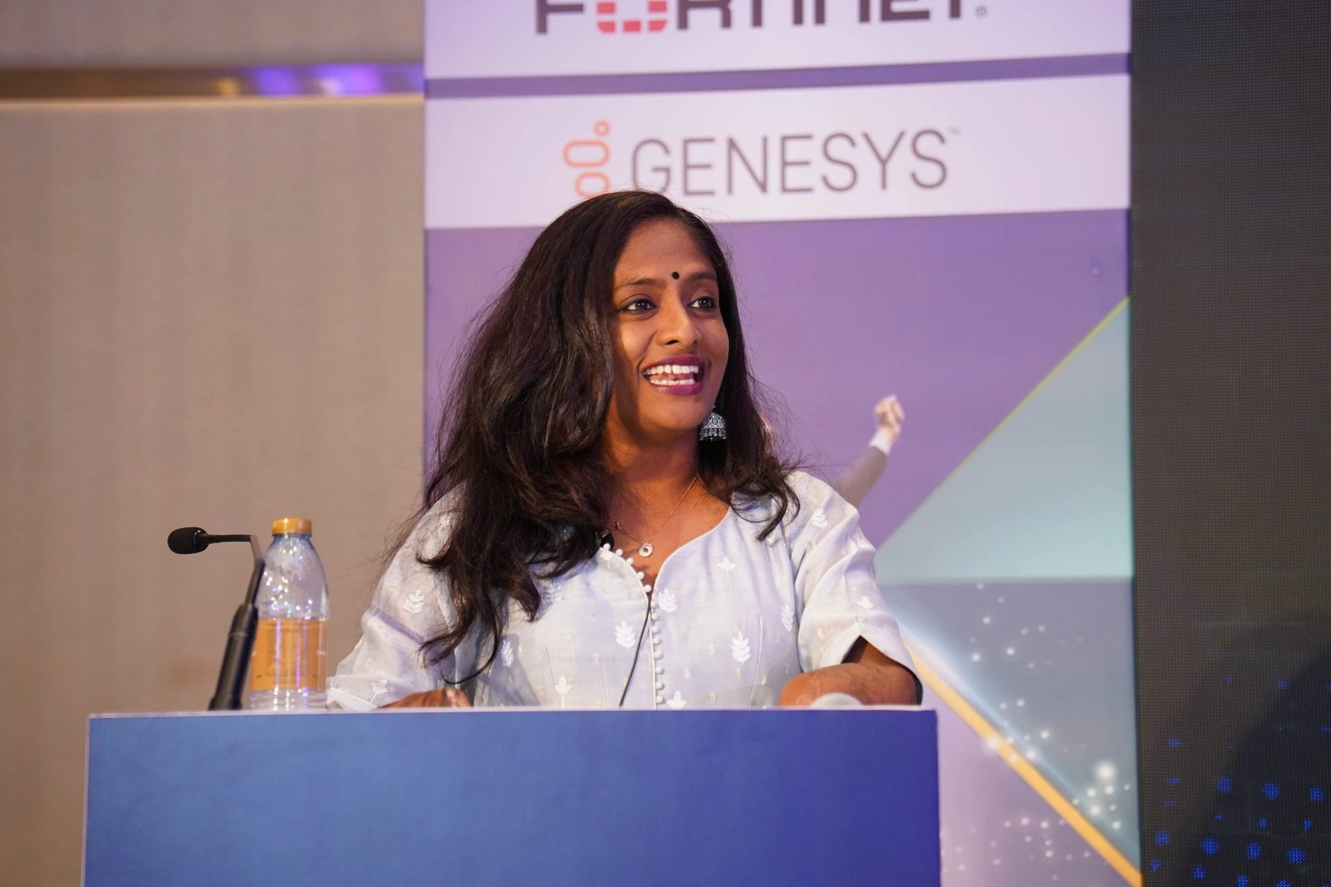 Shalini Saraswathi as a guest speaker at a sales kick off meet in Dubai