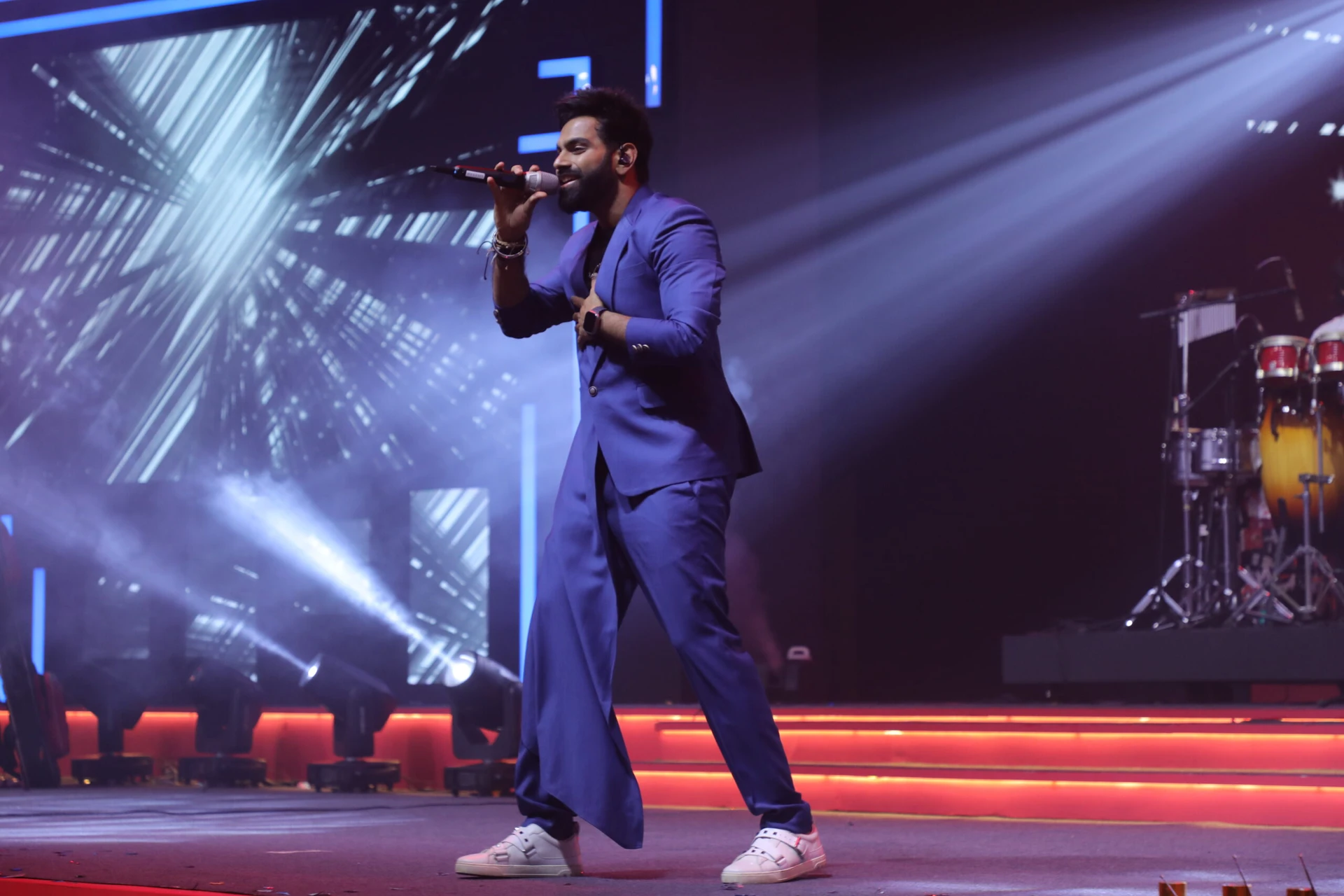 Sreeram Chandra performing at a corporate event in Kochi