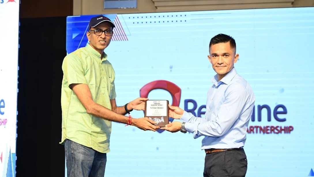 Sunil Chhetri as a guest speaker at a corporate event in Varanasi